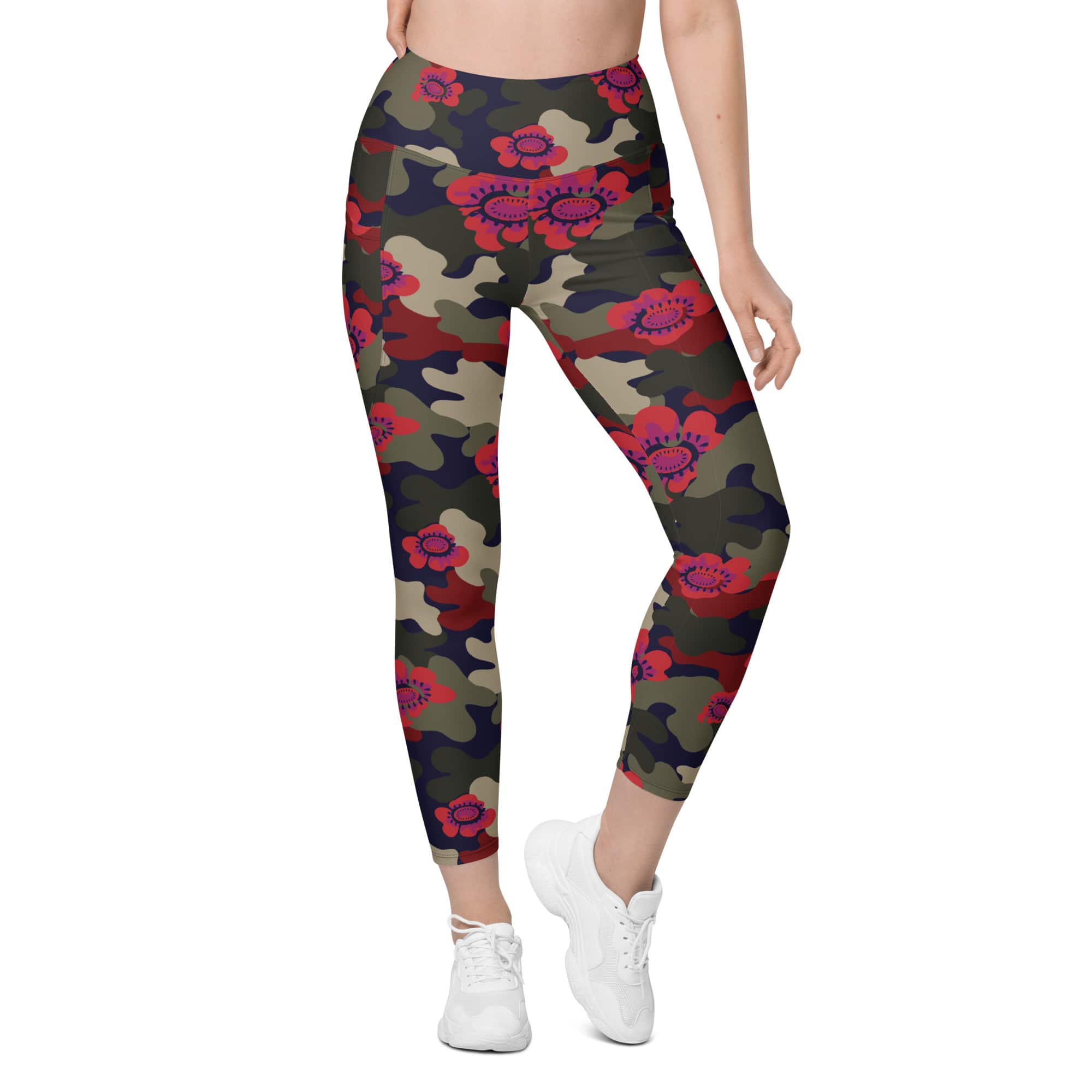 Floral Camo Leggings With Pockets