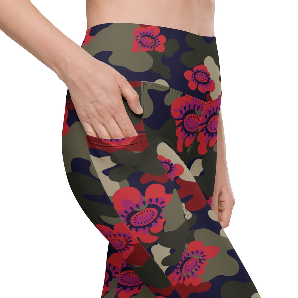 Floral Camo Leggings With Pockets