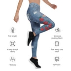 Floral Denim Print Leggings