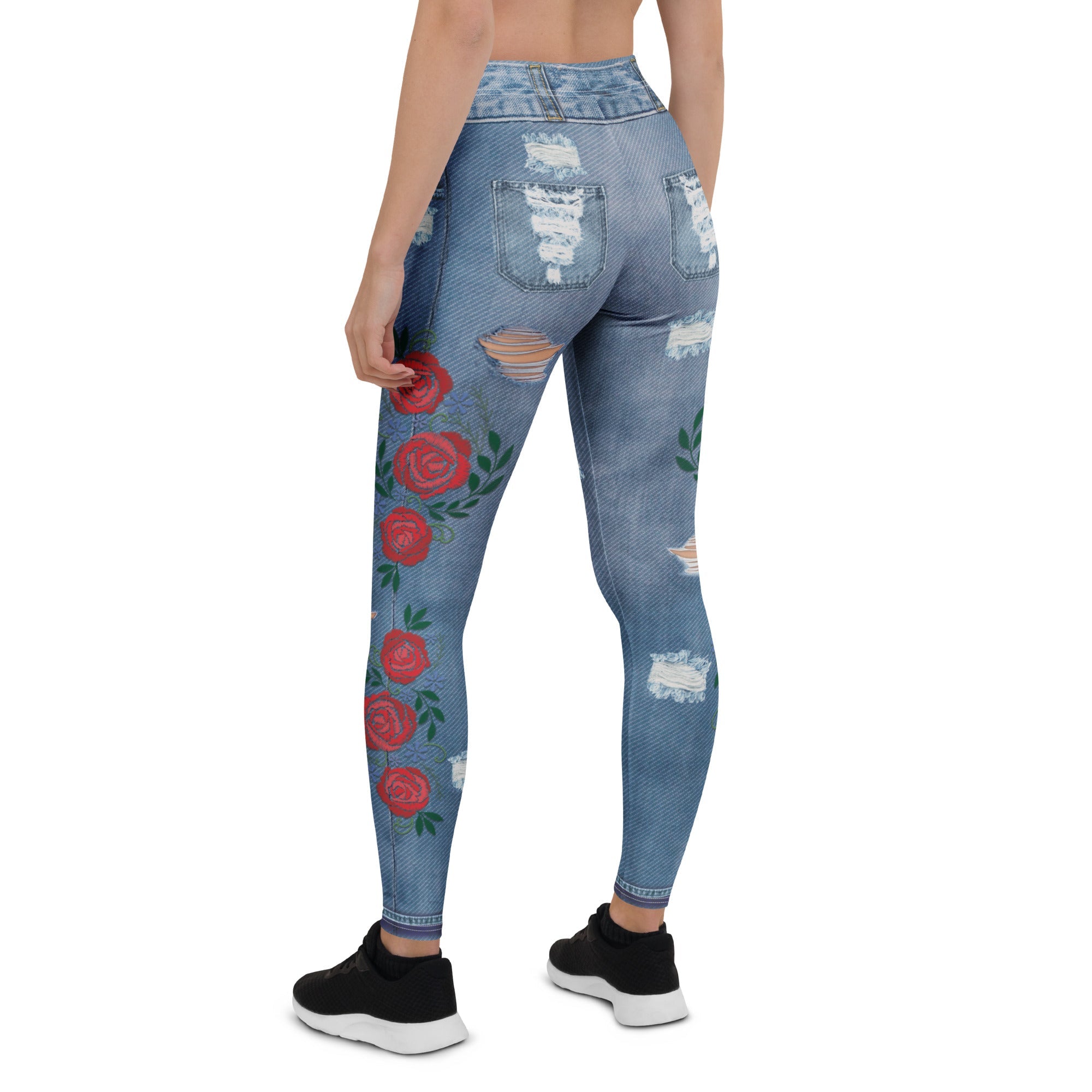 Floral Denim Print Leggings