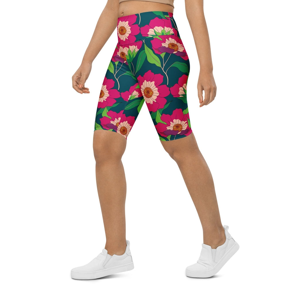 Floral Magenta Biker Shorts