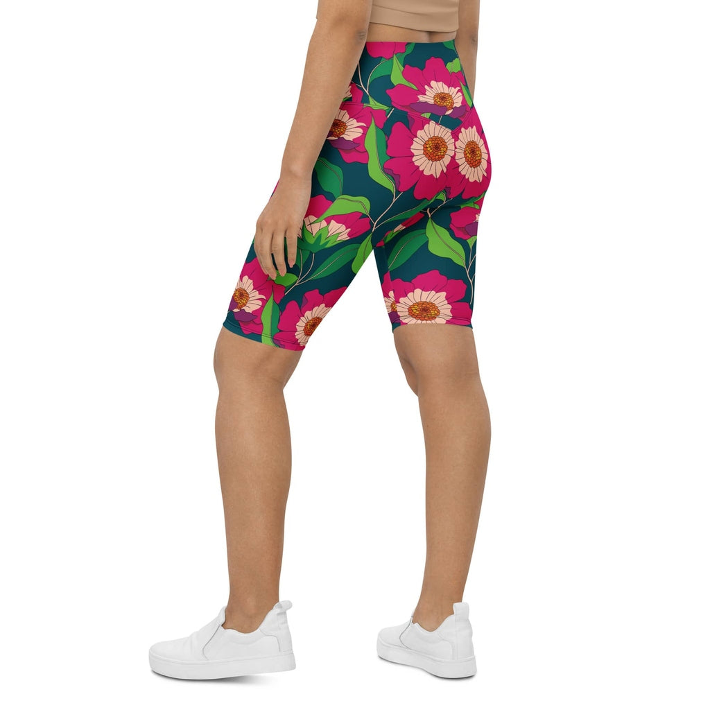 Floral Magenta Biker Shorts