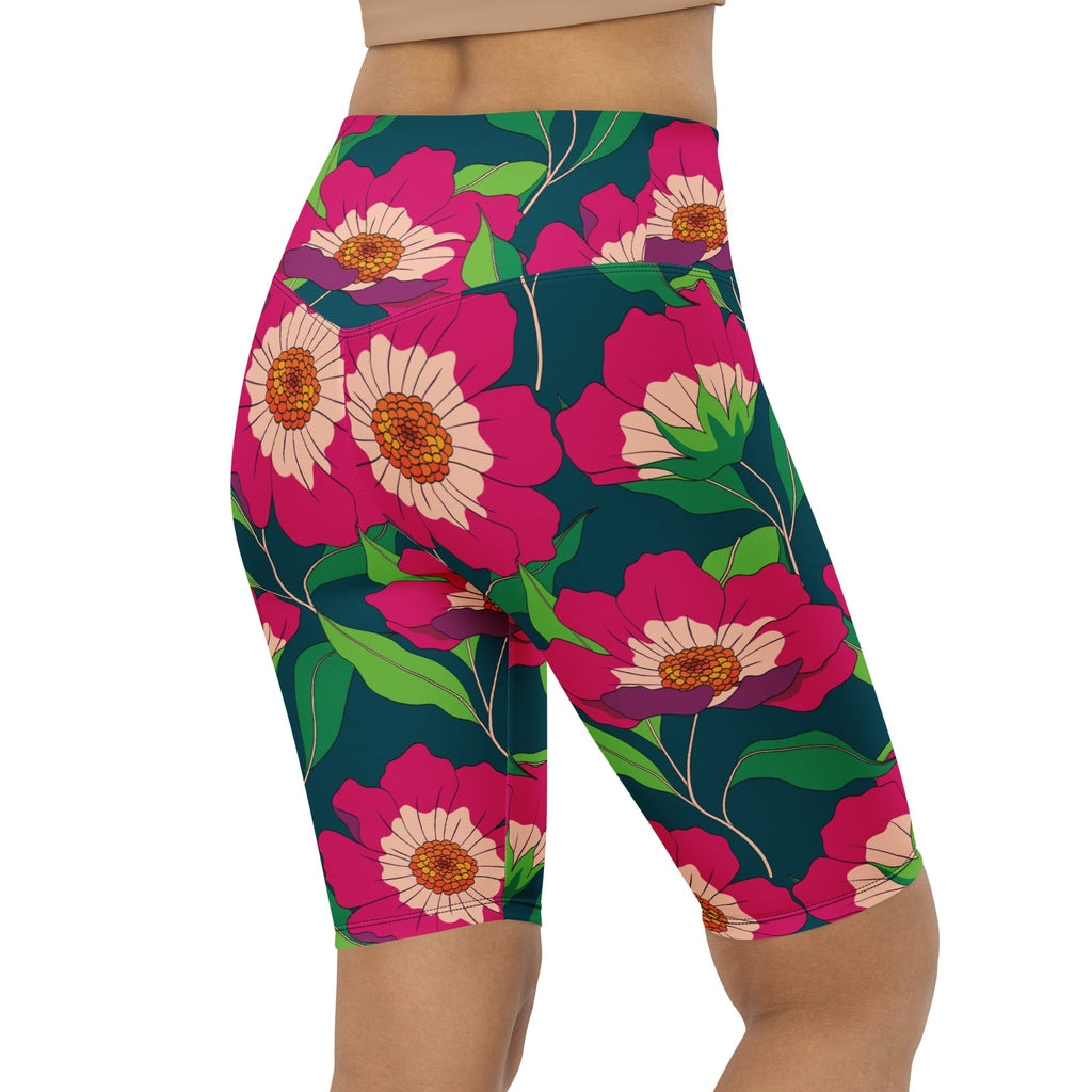 Floral Magenta Biker Shorts