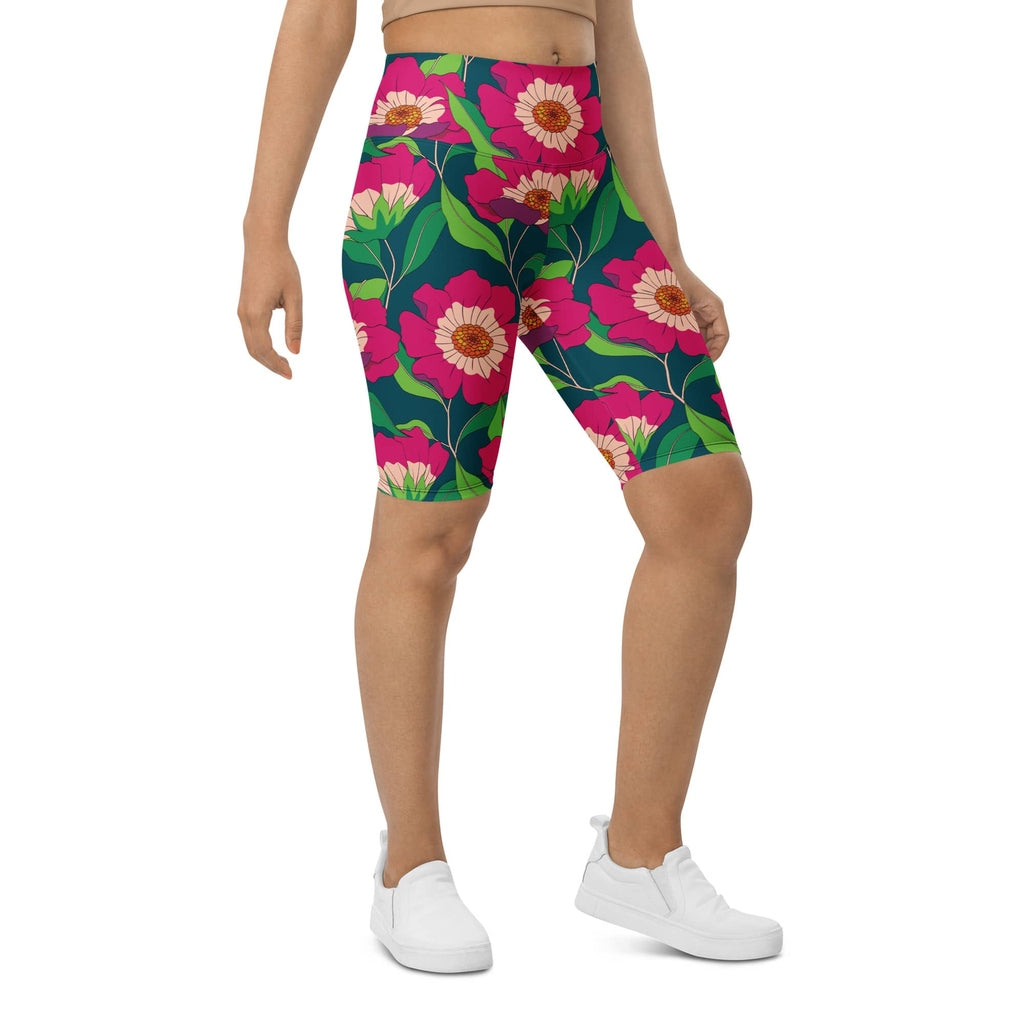 Floral Magenta Biker Shorts