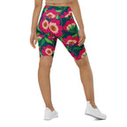 Floral Magenta Biker Shorts
