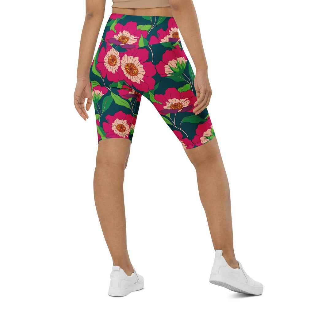 Floral Magenta Biker Shorts