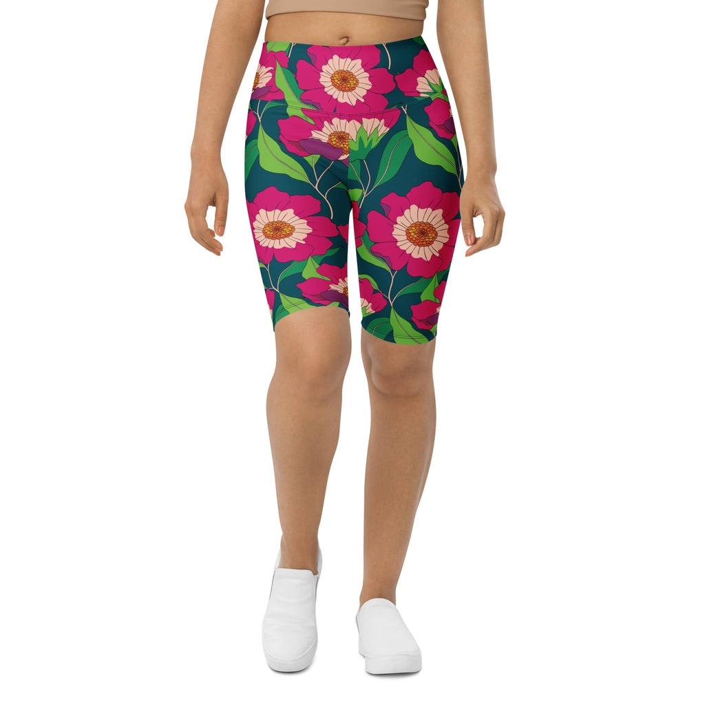 Floral Magenta Biker Shorts