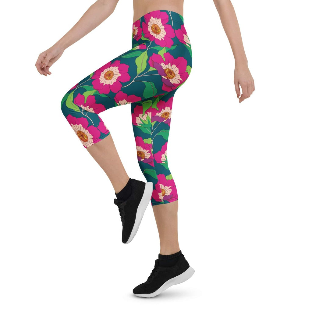 Floral Magenta Capris