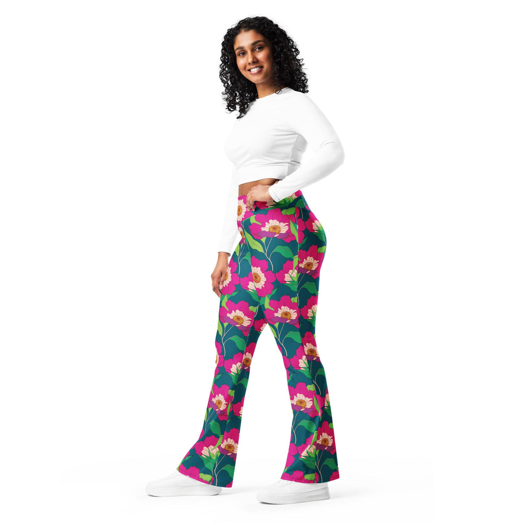 Floral Magenta Flare Leggings