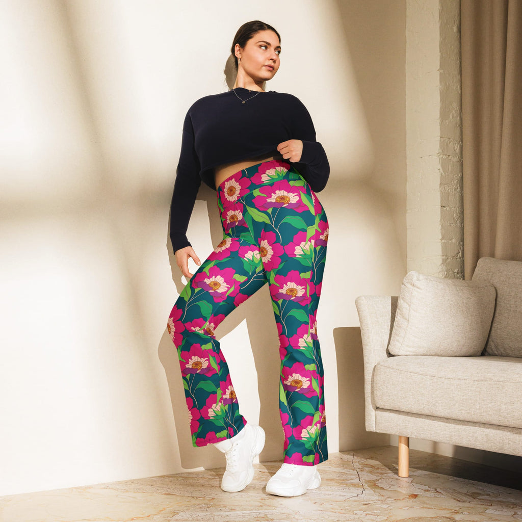 Floral Magenta Flare Leggings