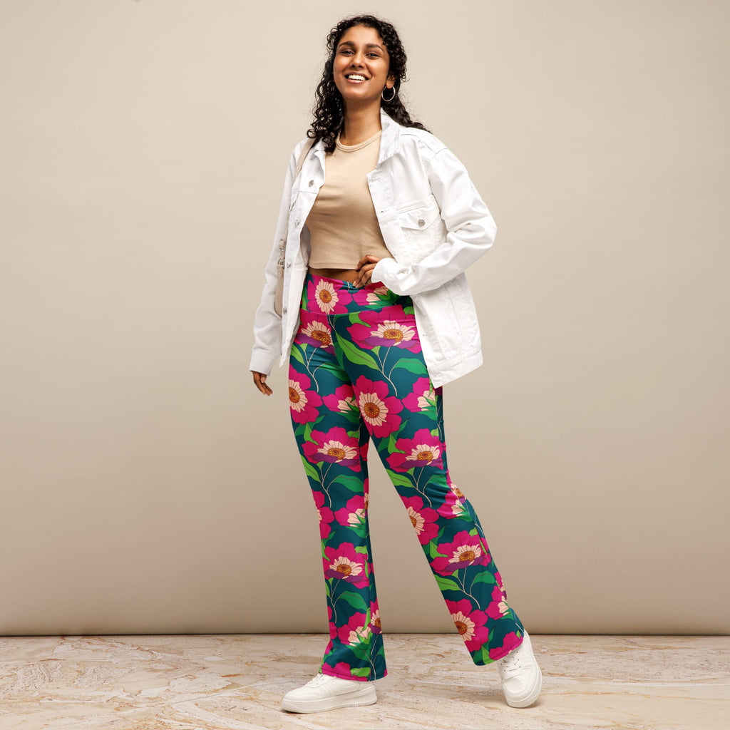 Floral Magenta Flare Leggings