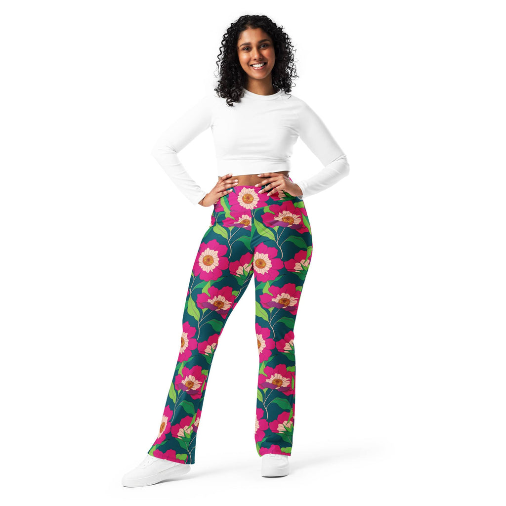 Floral Magenta Flare Leggings