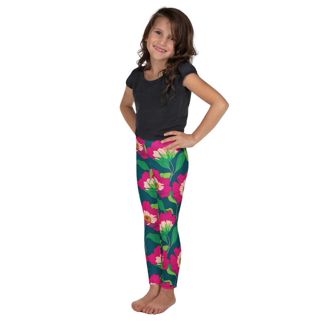 Floral Magenta Kid's Leggings