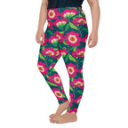 Floral Magenta Plus Size Leggings