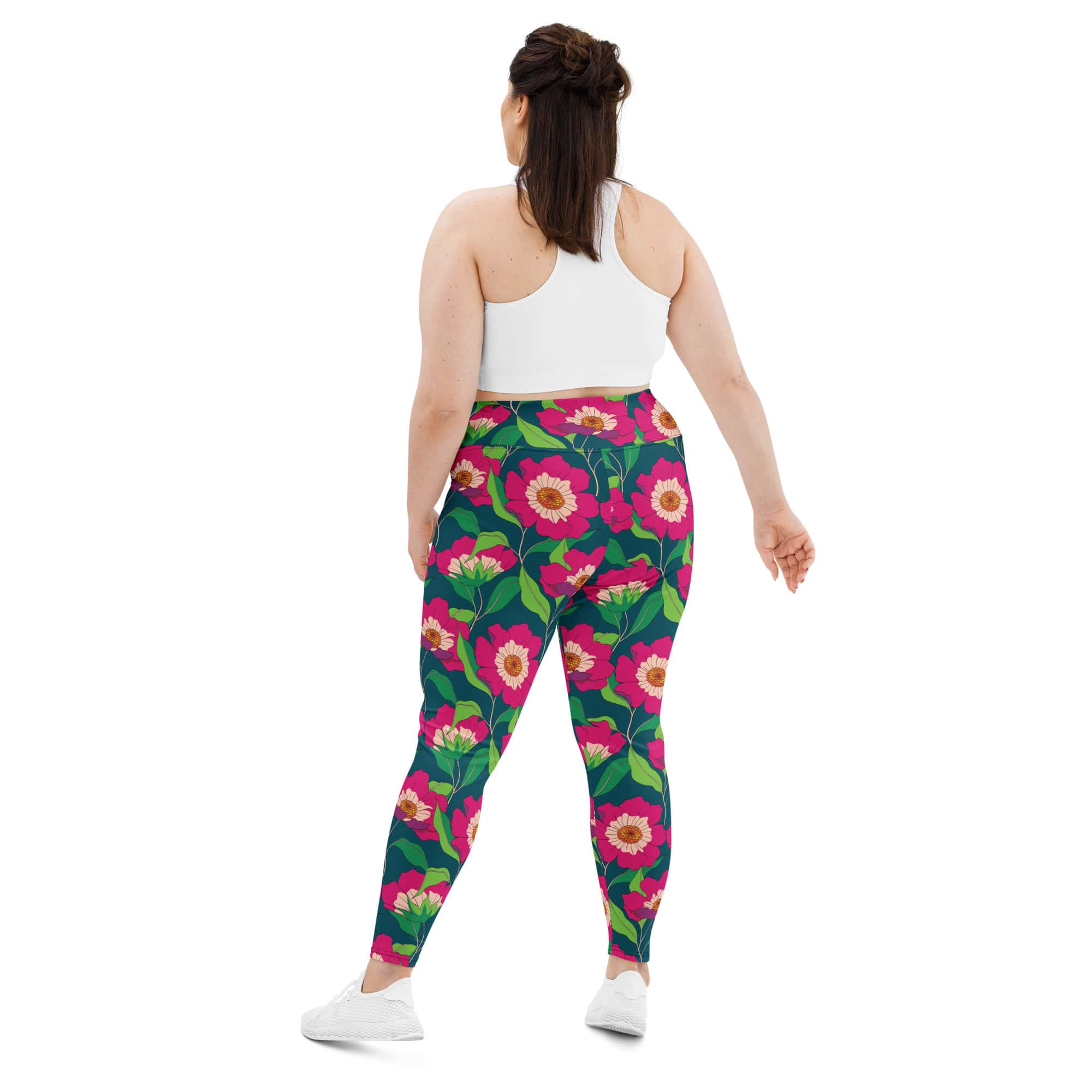 Floral Magenta Plus Size Leggings