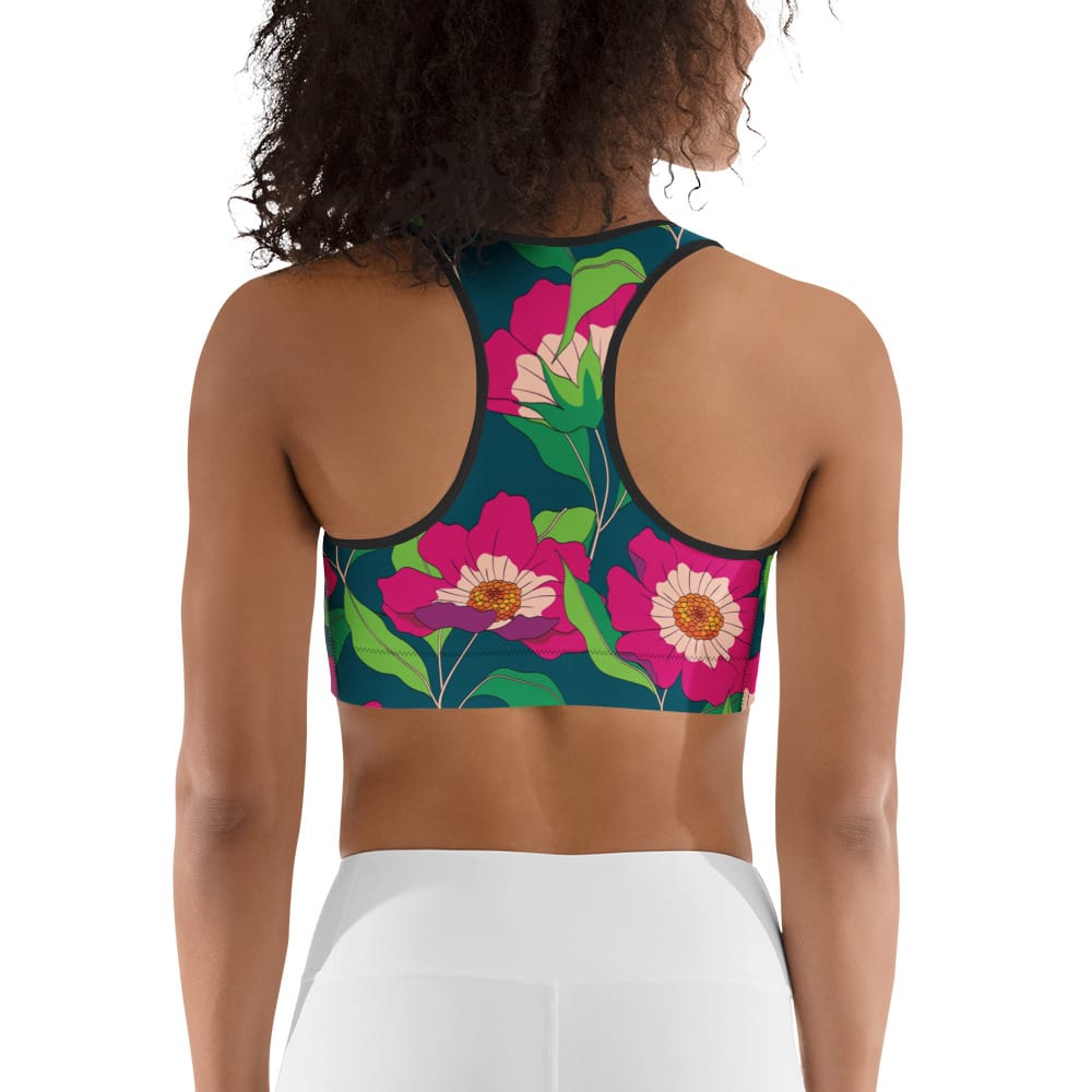 Floral Magenta Sports Bra