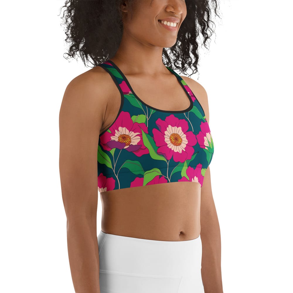 Floral Magenta Sports Bra