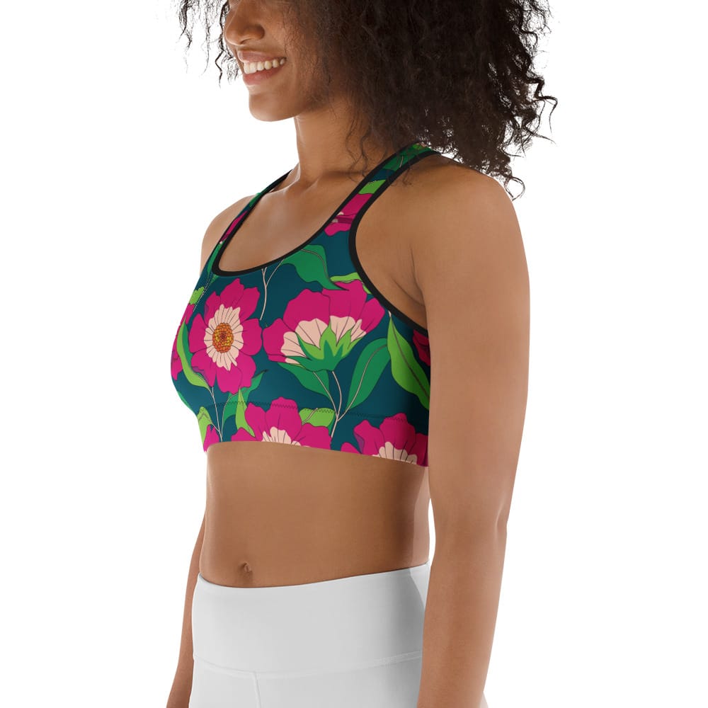 Floral Magenta Sports Bra