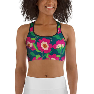 Floral Magenta Sports Bra