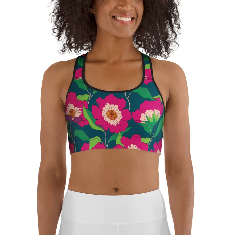 Floral Magenta Sports Bra