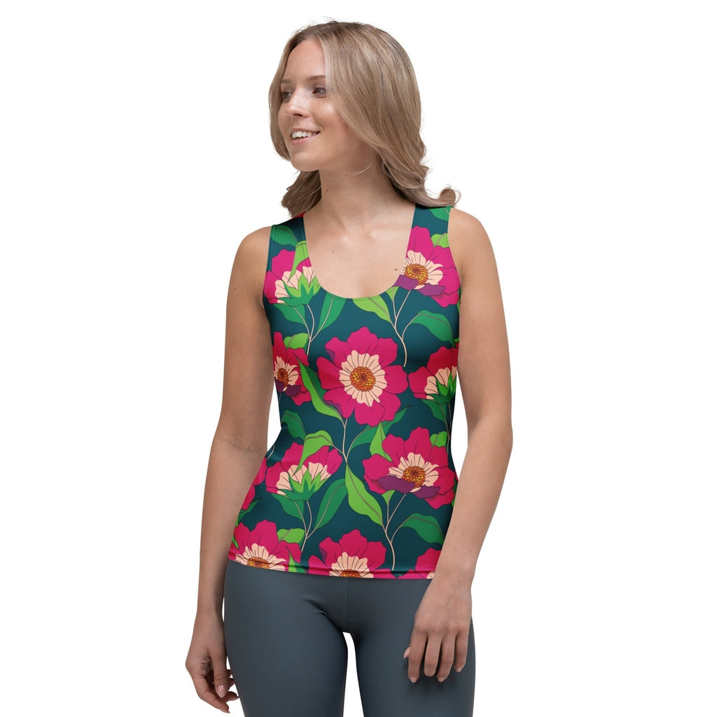 Floral Magenta Tank Top