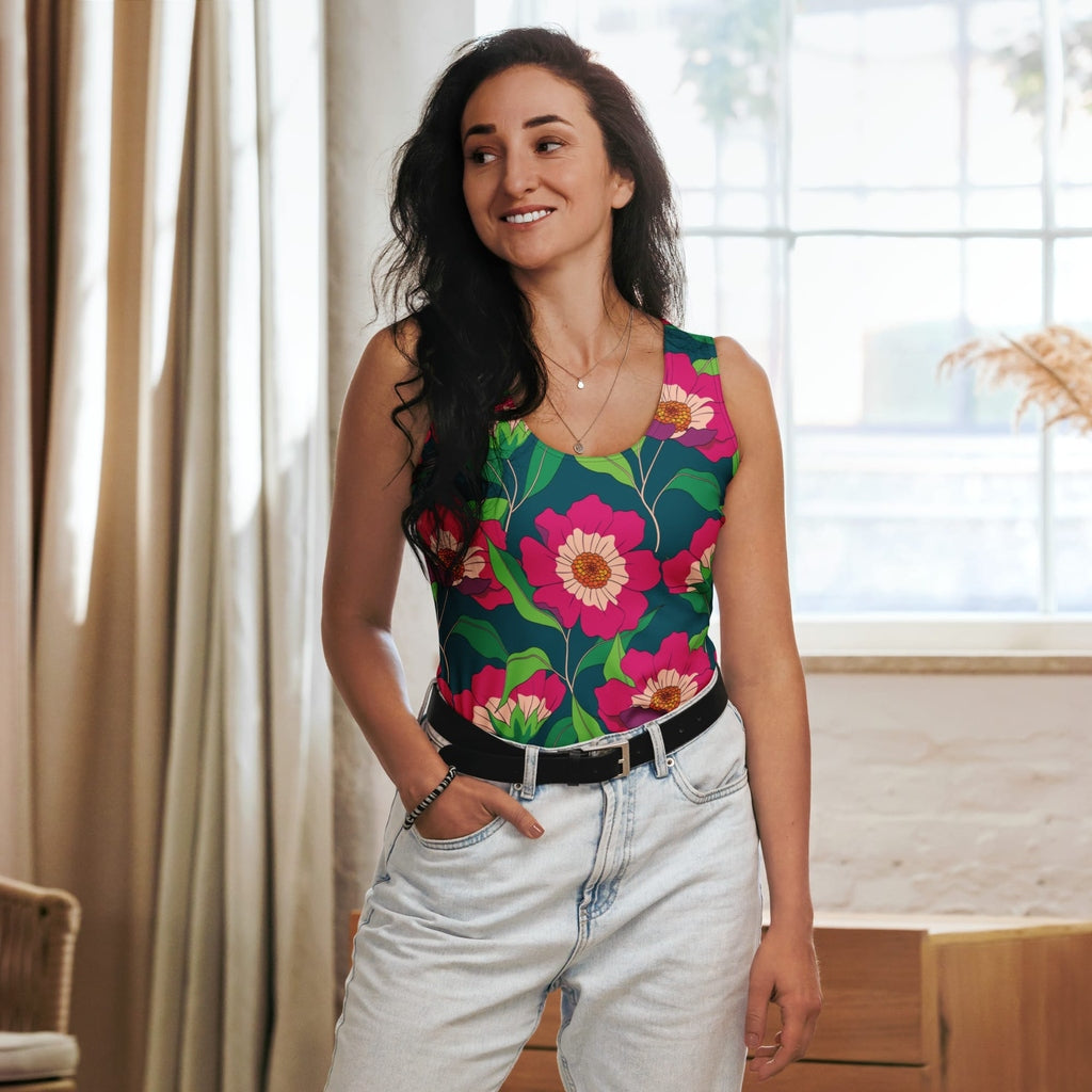 Floral Magenta Tank Top