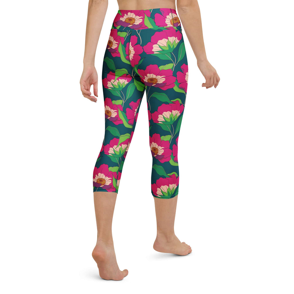 Floral Magenta Yoga Capris