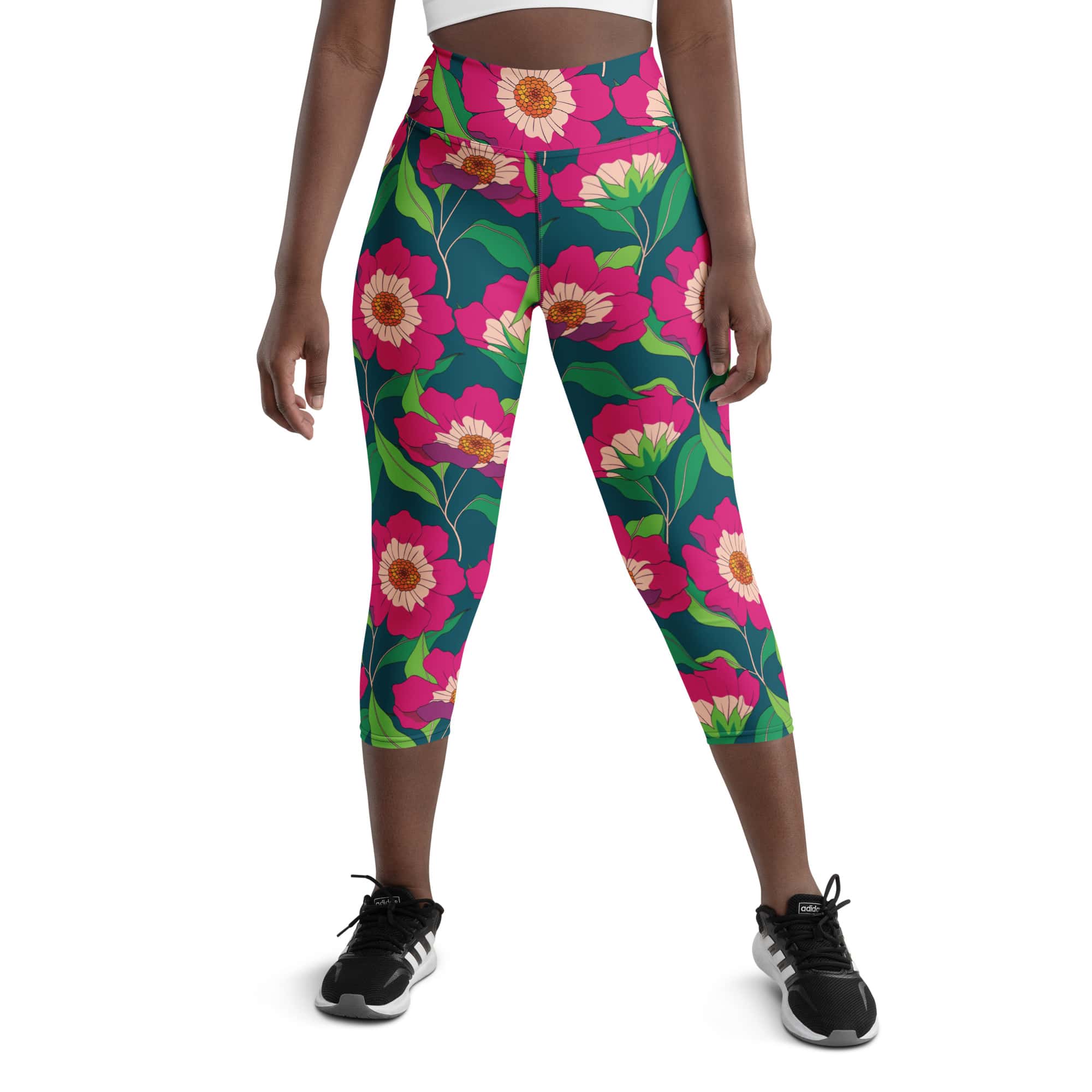 Floral Magenta Yoga Capris