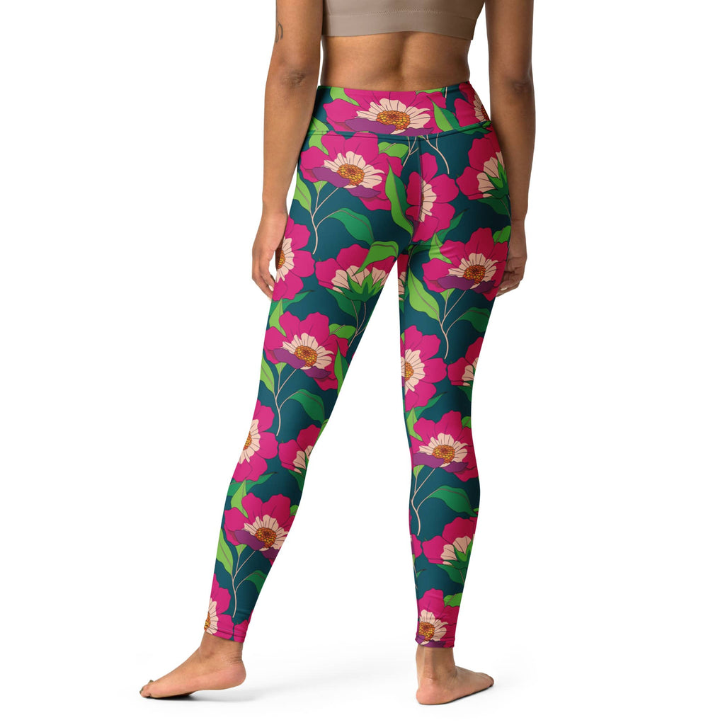 Floral Magenta Yoga Leggings