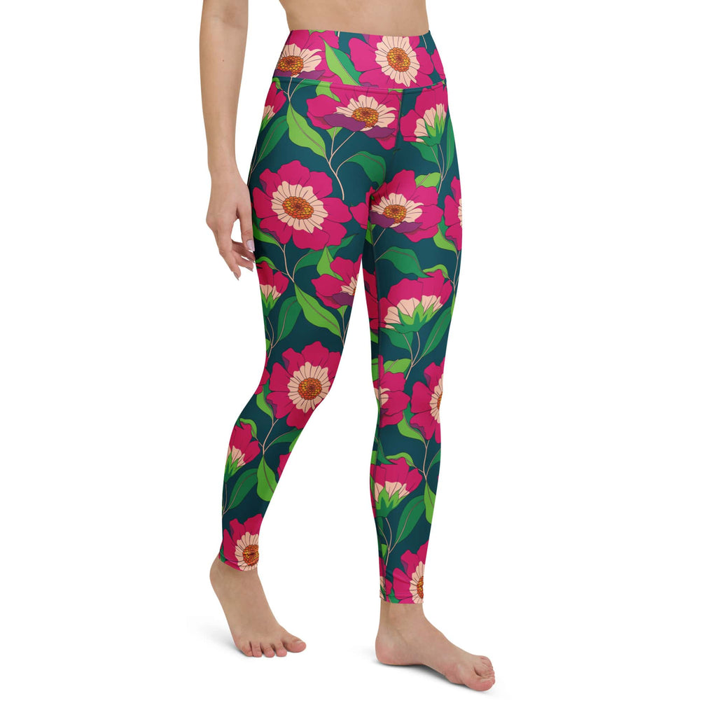 Floral Magenta Yoga Leggings