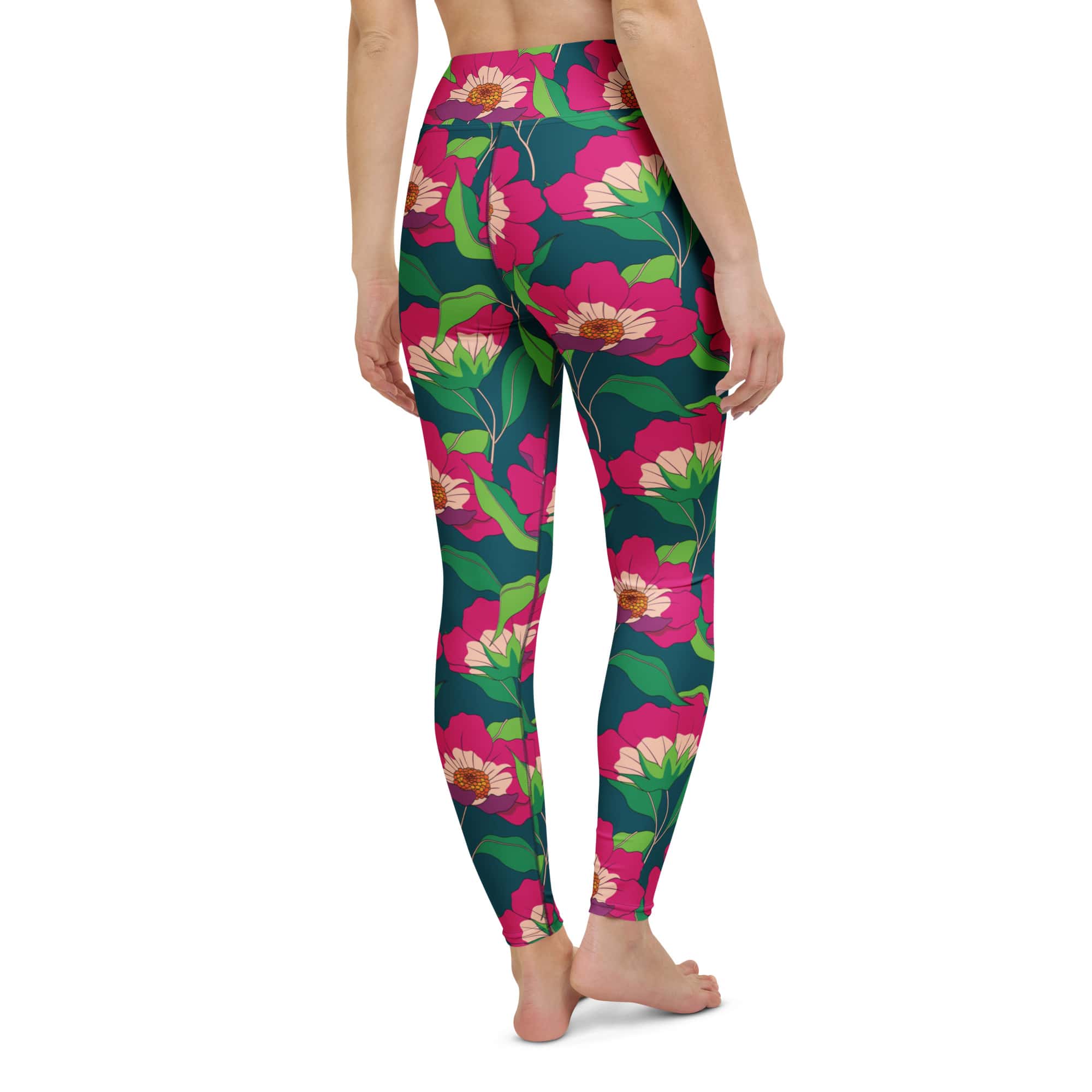 Floral Magenta Yoga Leggings