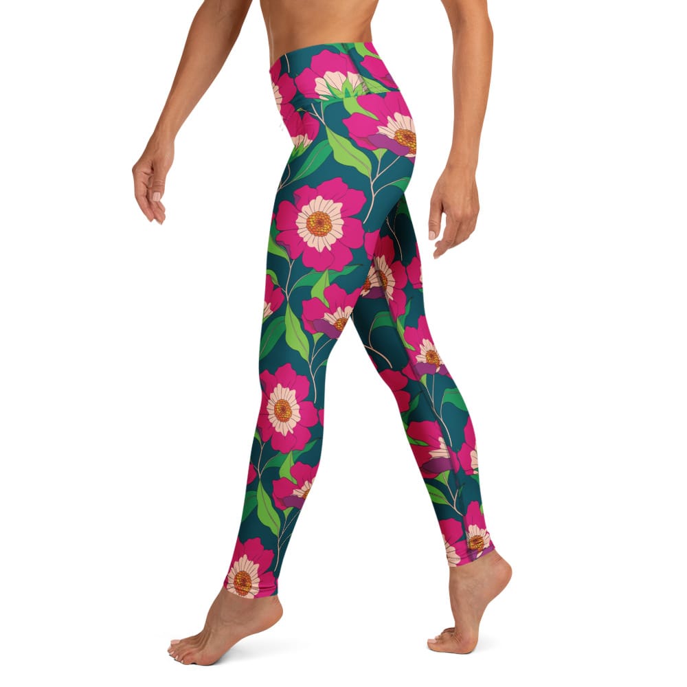 Floral Magenta Yoga Leggings