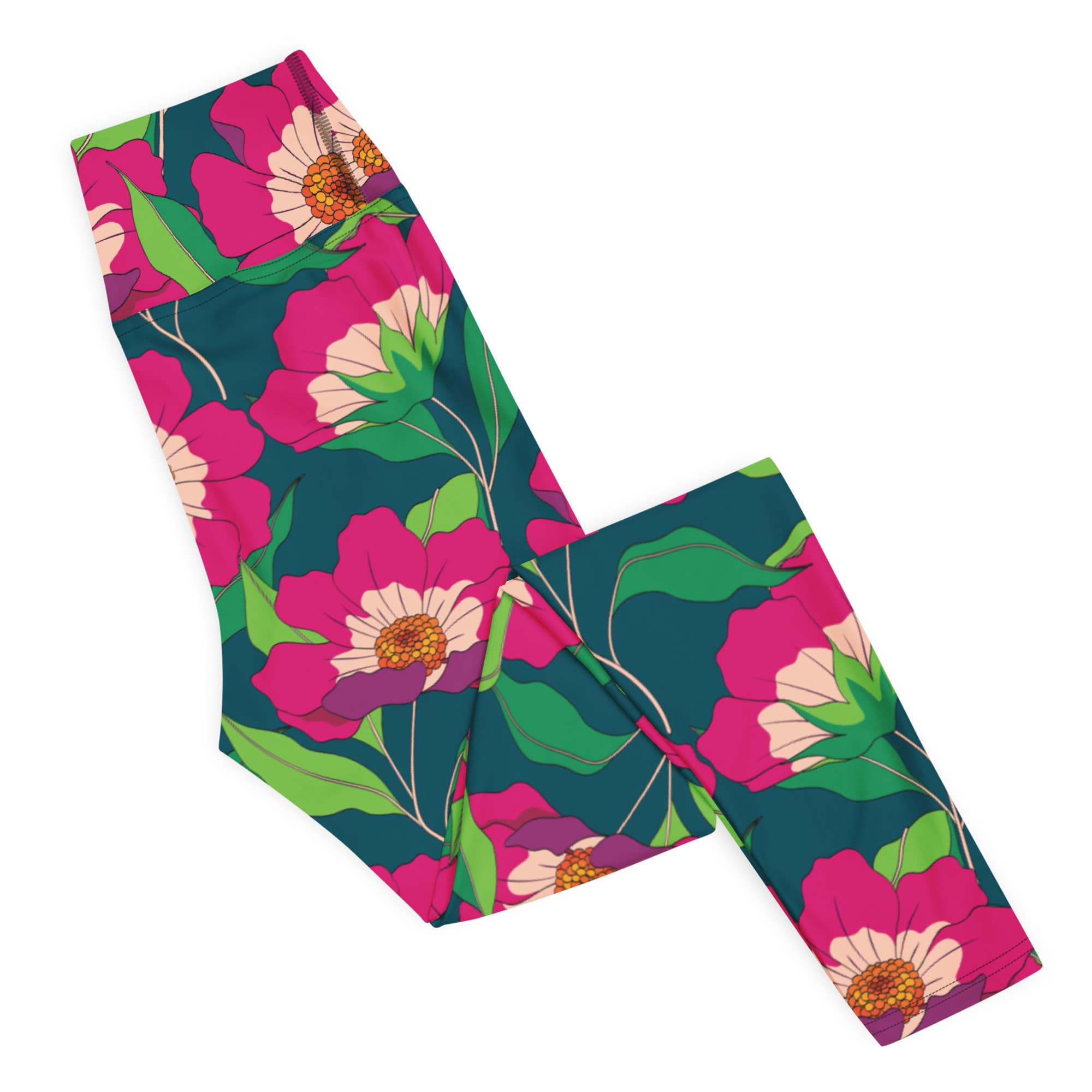 Floral Magenta Yoga Leggings
