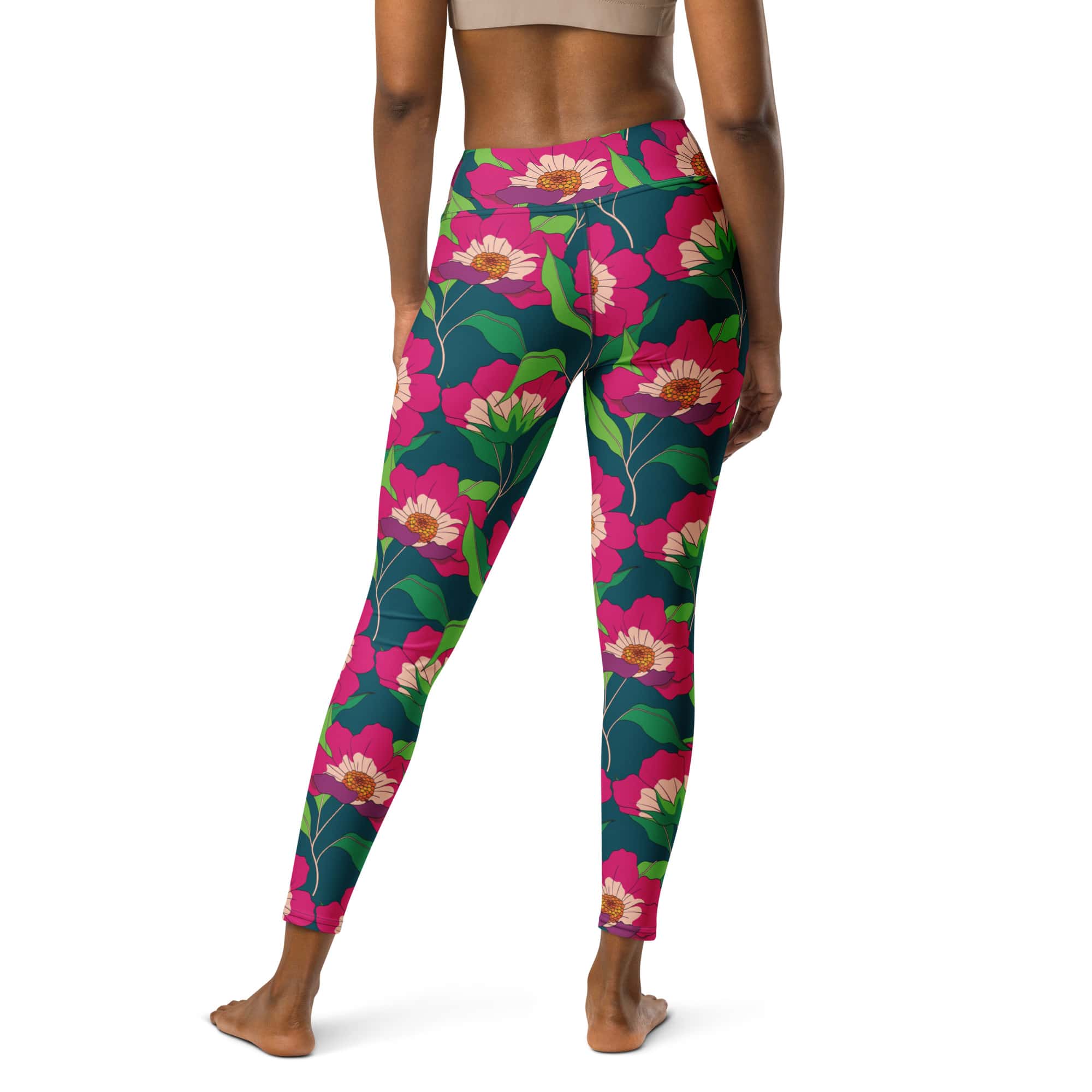 Floral Magenta Yoga Leggings