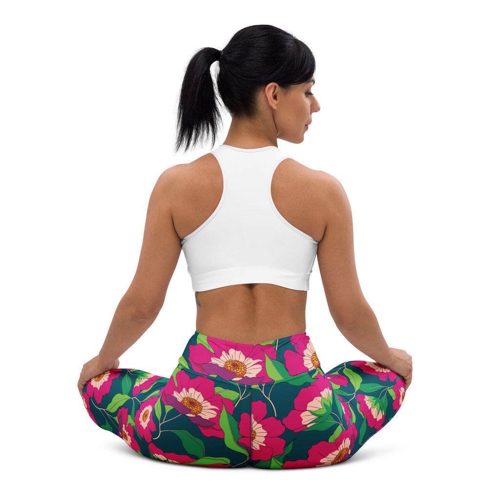Floral Magenta Yoga Leggings