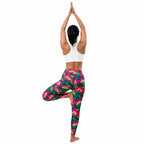 Floral Magenta Yoga Leggings