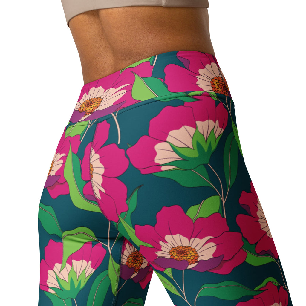 Floral Magenta Yoga Leggings