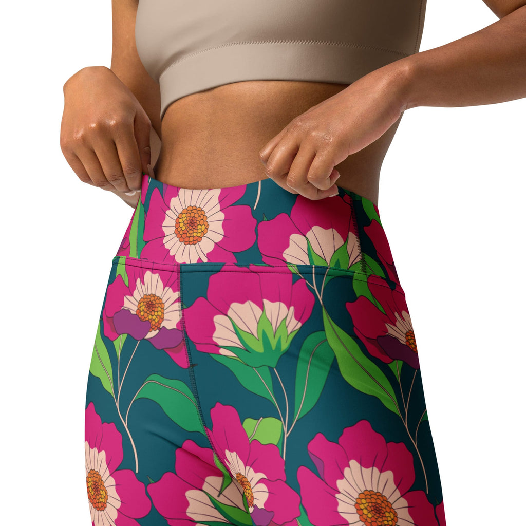 Floral Magenta Yoga Leggings
