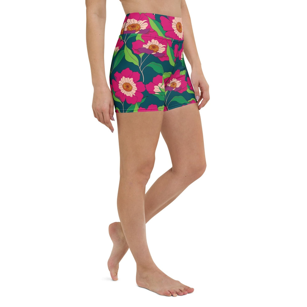 Floral Magenta Yoga Shorts