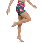 Floral Magenta Yoga Shorts