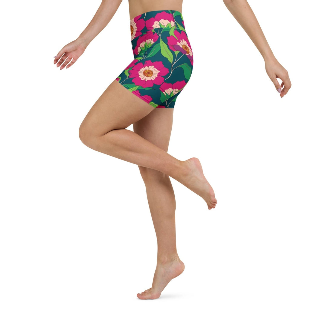 Floral Magenta Yoga Shorts