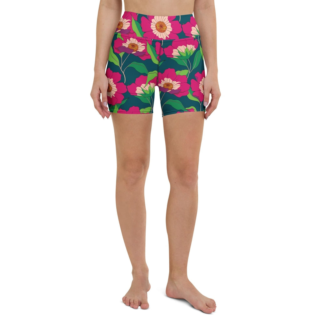 Floral Magenta Yoga Shorts