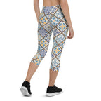 Floral Tile Print Capris