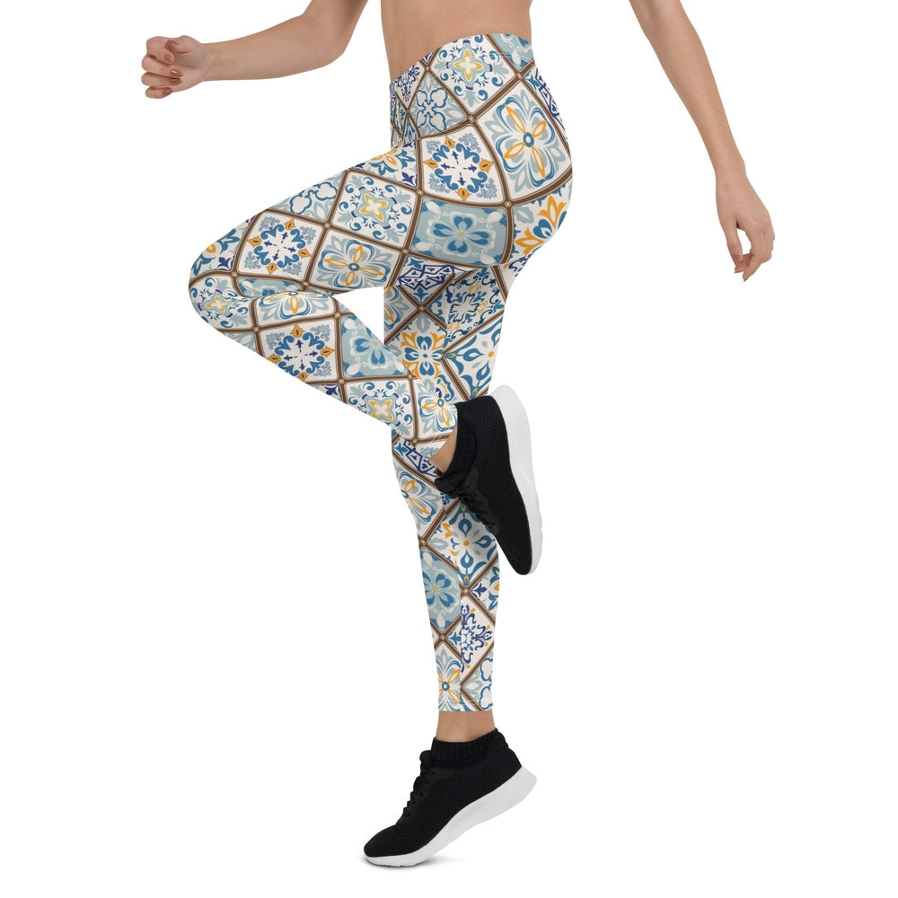 Floral Tile Print Leggings