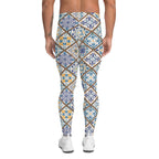Floral Tile Print Men's Leggings