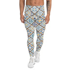 Floral Tile Print Men's Leggings