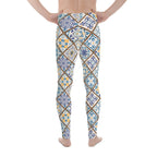 Floral Tile Print Men's Leggings