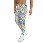 Floral Tile Print Men's Leggings