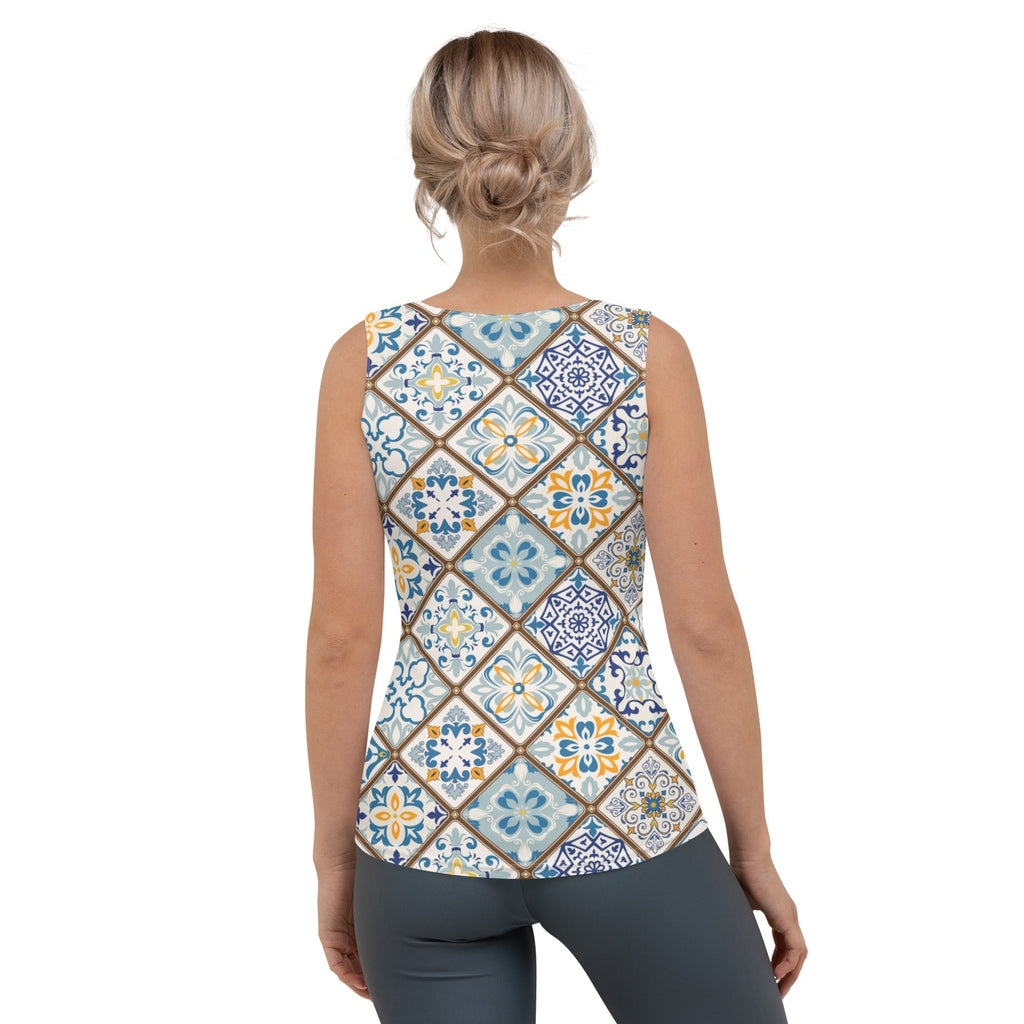 Floral Tile Print Tank Top