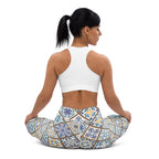 Floral Tile Print Yoga Leggings